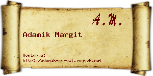 Adamik Margit névjegykártya